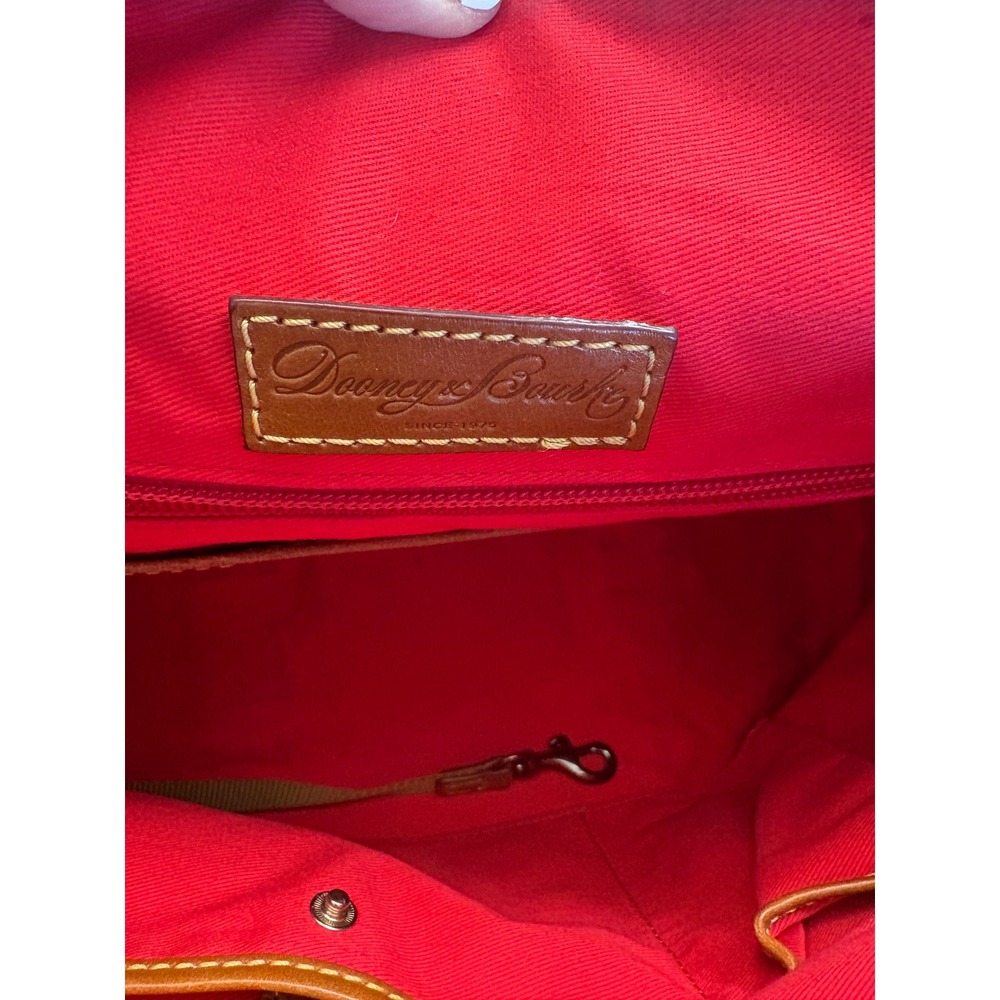 Dooney & Bourke Pebbled Leather Satchel + Wristlet Set Red/Tan Crossbody - Picture 10 of 10